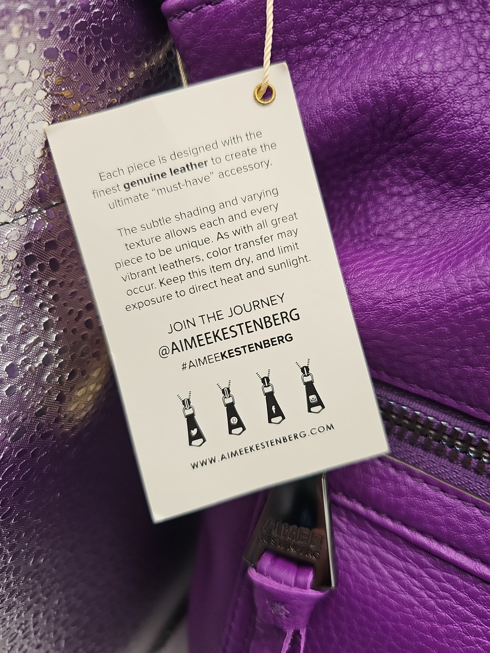 AIMEE KESTENBERG Purple Leather Shoulder Bag - NEW OLD STOCK - Picture 4 of 16